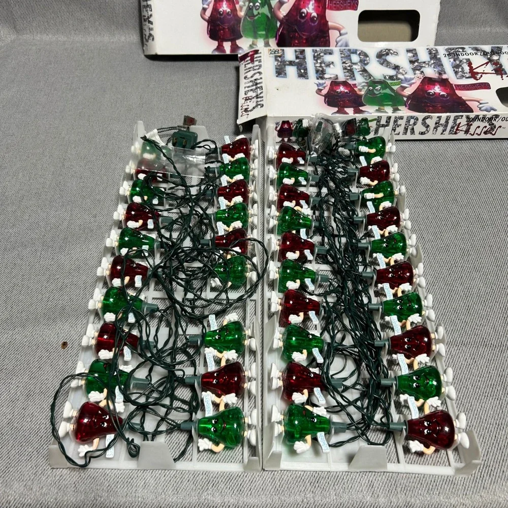 Vintage 1996 Hershey's 20 Count Kisses Novelty Light Set Christmas 2 Boxes